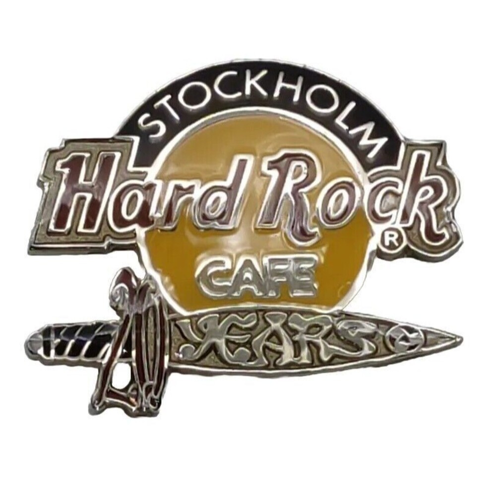HARD ROCK CAFE HAT LAPEL SCATTER PIN 20 YEARS STOCKHOLM